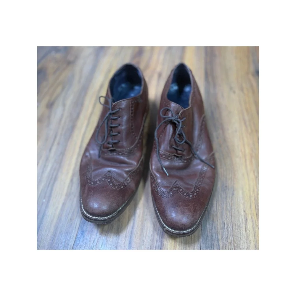 Cole Haan Nike Air Wingtip Oxford Shoes Men 11.5 Brown Leather Brogue